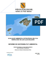 Informe de Sostenibilitat Ambiental (ISA) Pla Hidrologic Illes Balears 2013