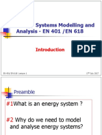 Energy Systems Modelling and Analysis - EN 401 /EN 618