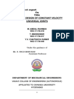 Study and Design of Constant Velocity Universal Joints: Mini Project Report On Title