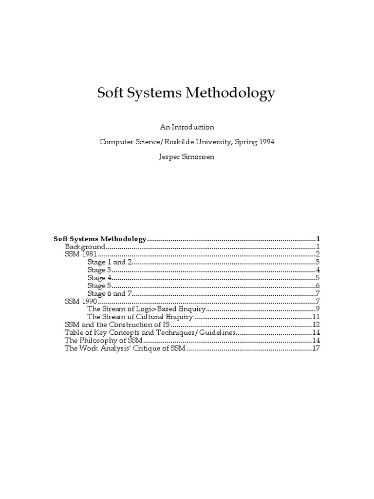Soft Systems Methodology Soft Systems Me PDF System Conceptual Model