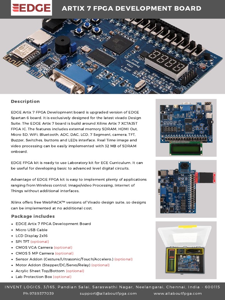 EDGE Artix 7 Fpga Development Board Specification Min | PDF | Field ...