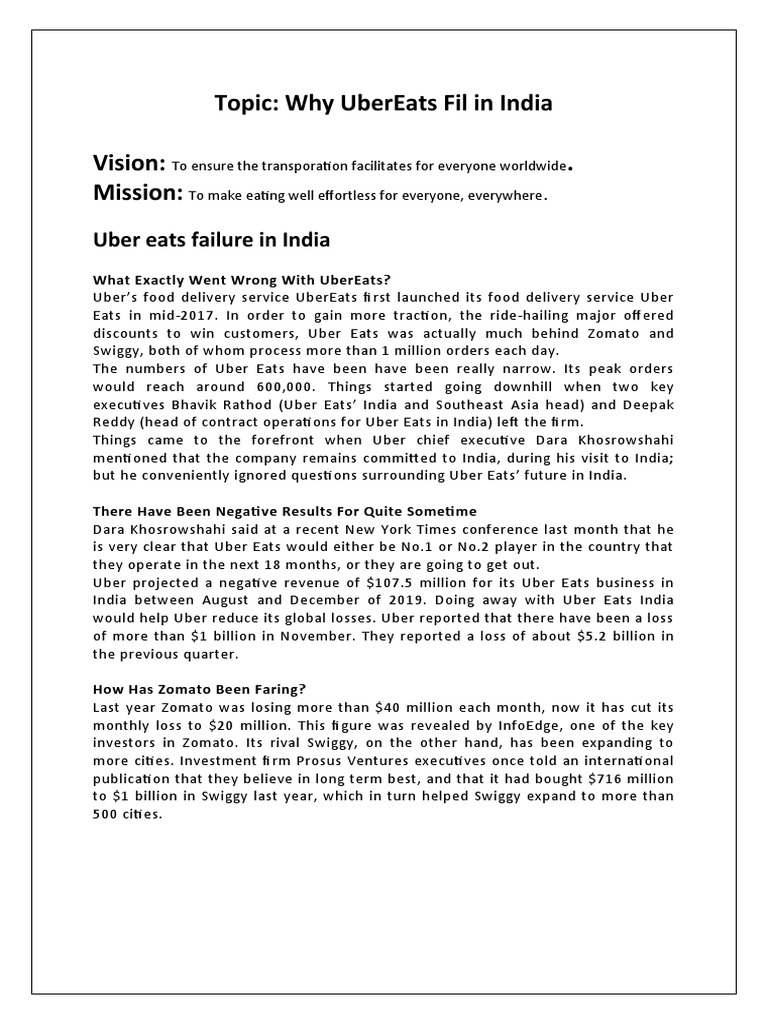 Strategic Management Ubereats Case Study Pdf