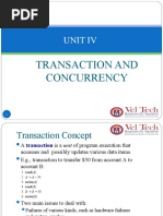 Unit Iv: Transaction and Concurrency