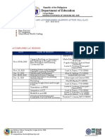 List of Proposed and Accomplished Learning Action Cell