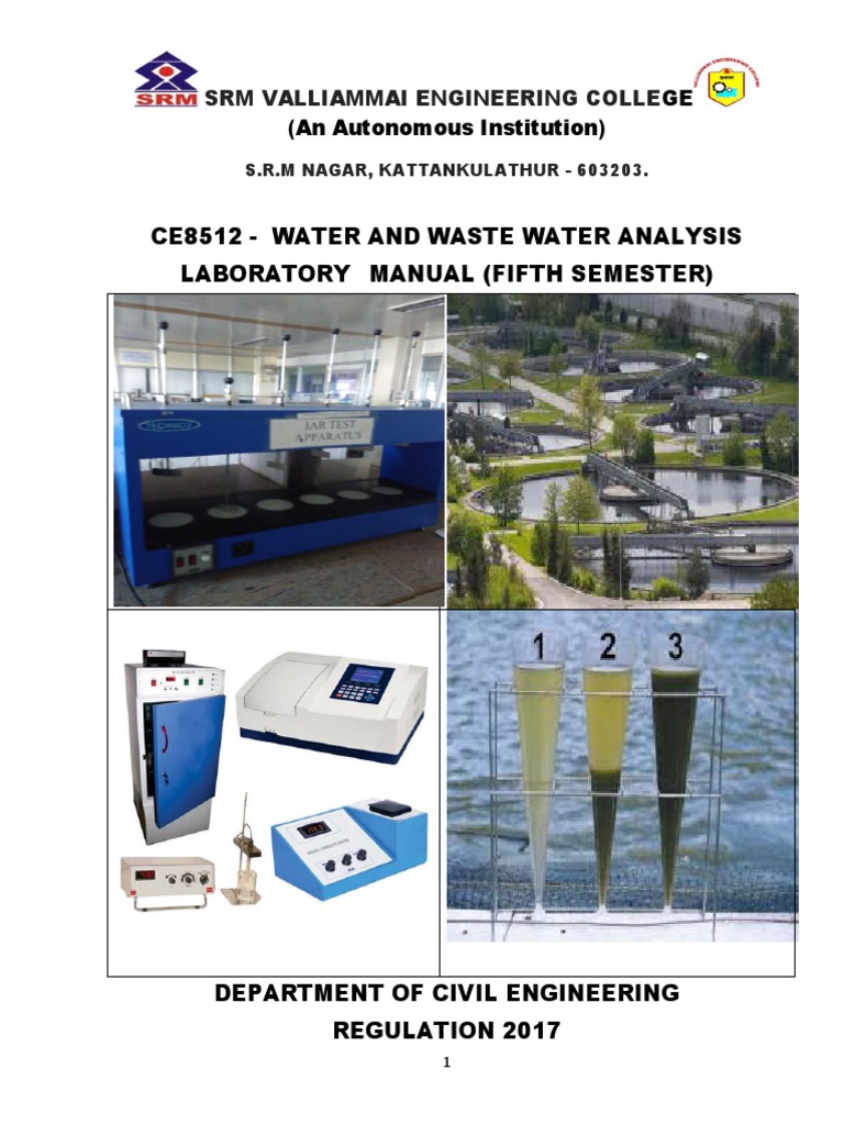 CE8512Water and Wastewater Analysis Lab Manual PDF Alkalinity