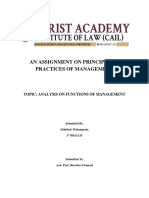An Assignment On Principles & Practices of Management