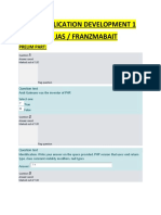 Web Application Development 1 By: Jas / Franzmabait: Prelim Part