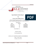 Open Ended Activity Report On: Grocery Store Billing System