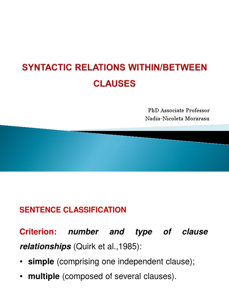 The Classification of Clauses | PDF | Clause | Verb