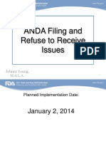 ANDA Filing and Refuse To Receive Issues: Johnny Young, M.A.L.A