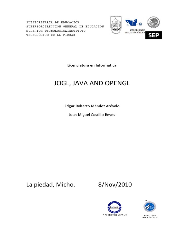 OpenGL in JAVA For JOGL | PDF | License | Source Code