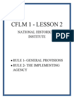 CFLM 1 - Lesson 2 NATIONAL HISTORICAL INSTITUTE