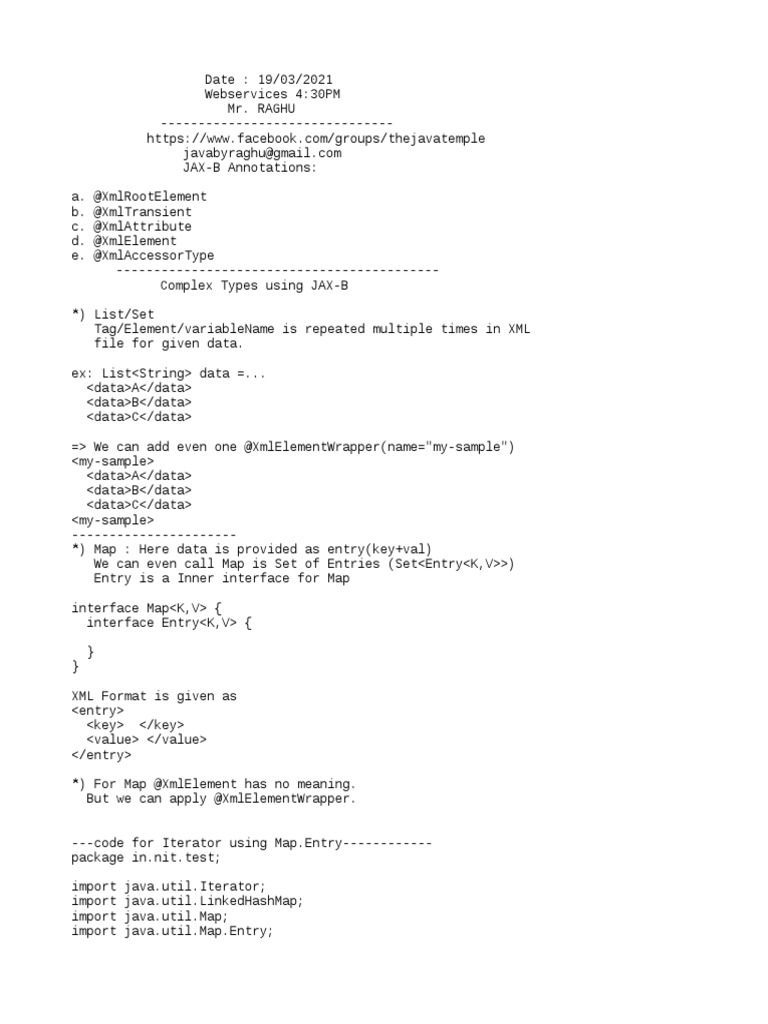 JAX-B Annotations and XML Mapping Guide | PDF | Web Service | Object ...