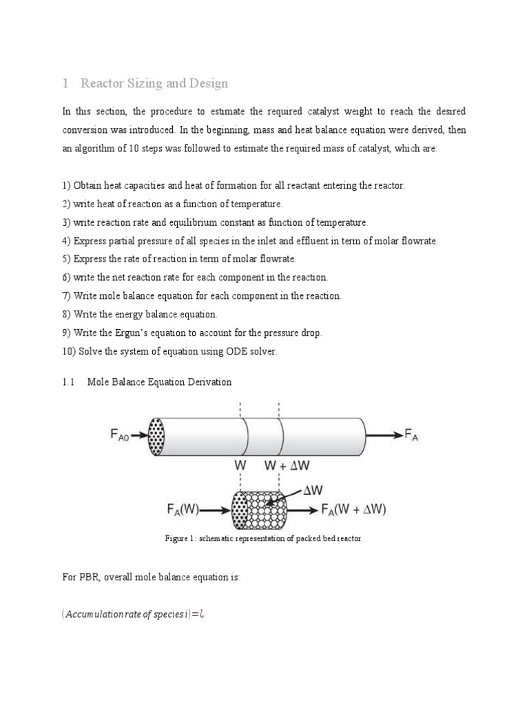 Packed Bed Reactor Design Calculations | PDF | Chemical Reactor ...