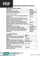 Microsoft Project Keyboard Shortcuts | PDF | System Software | Text
