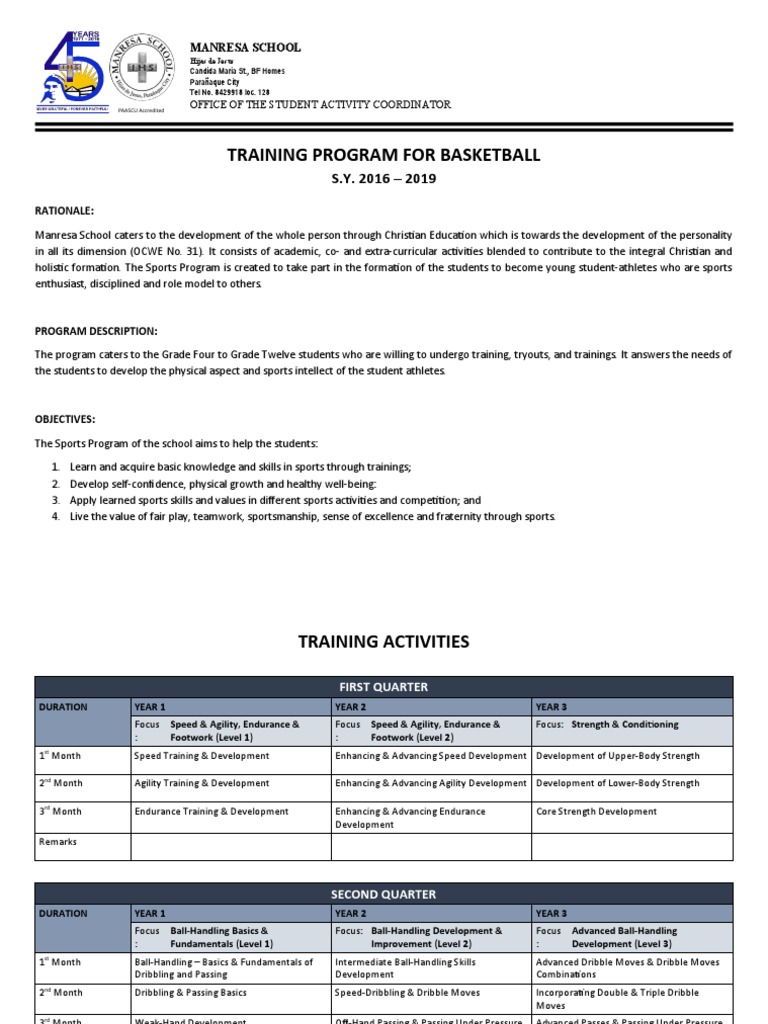 Basketball Training Program Overview | PDF | Ball Games | Human Nature