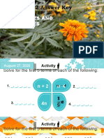 Activity 2 Answer Key: Sequences and Series