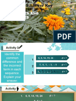 Activity 3 Answer Key: Sequences and Series