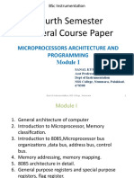 Fourth Semester General Course Paper: Microprocessors Architecture and Programming