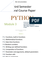 Third Semester General Course Paper: Python