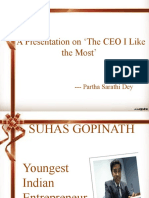 A Presentation On The CEO I Like The Most': - Partha Sarathi Dey