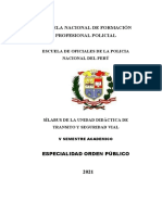 Silabo Transito y Seguridad Vial 2021 Eo PNP PDF 77 0