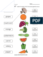 Fruit and Vegetable Printable Worksheet