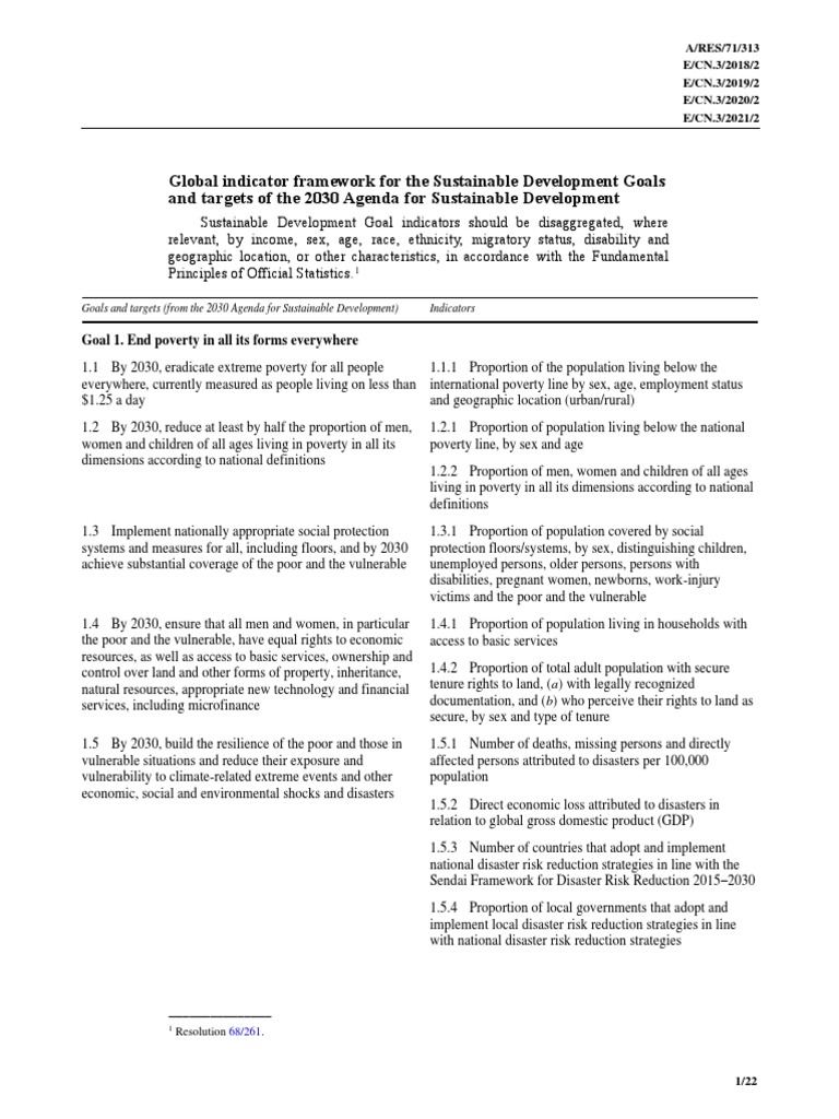 Global Indicator Framework After 2021 Refinement - Eng | PDF ...