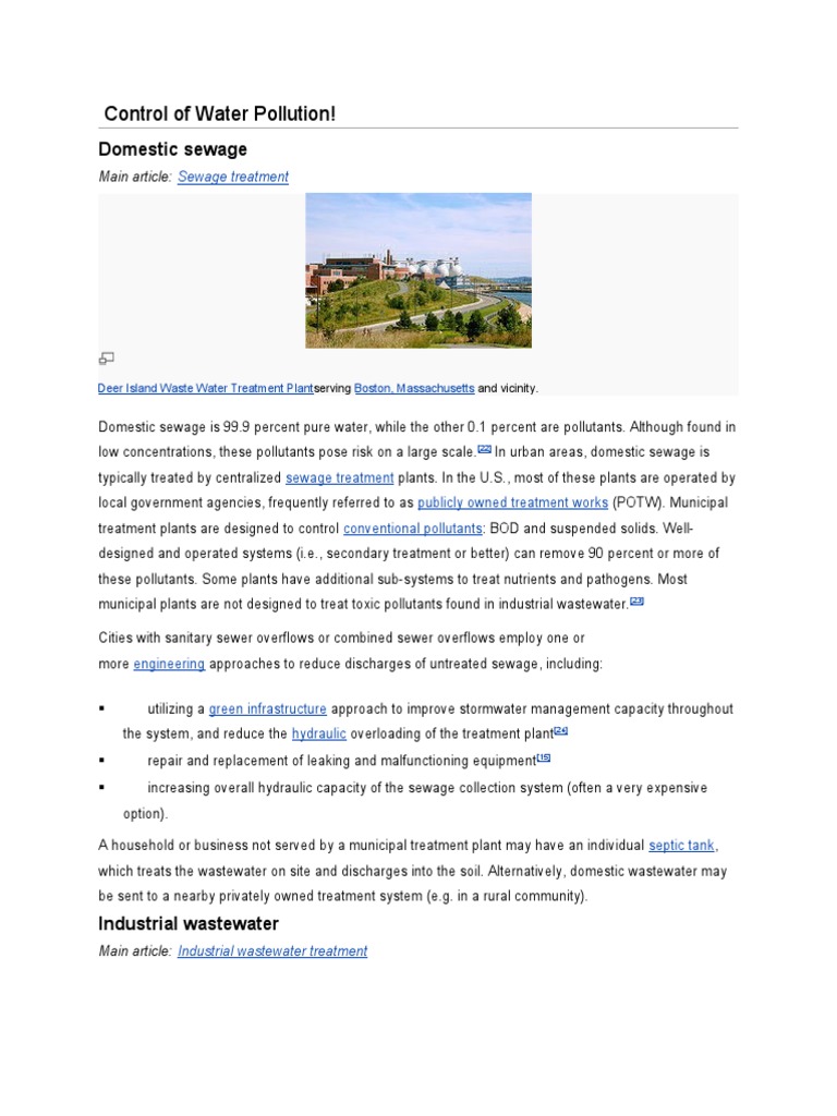 Water Pollution Control Methods Explained | PDF | Water Pollution ...