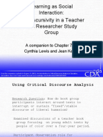 Learning As Social Interaction: Interdiscursivity in A Teacher and Researcher Study Group