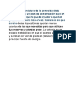 Keto Es La Abreviatura de La Conocida Dieta Cetogénica