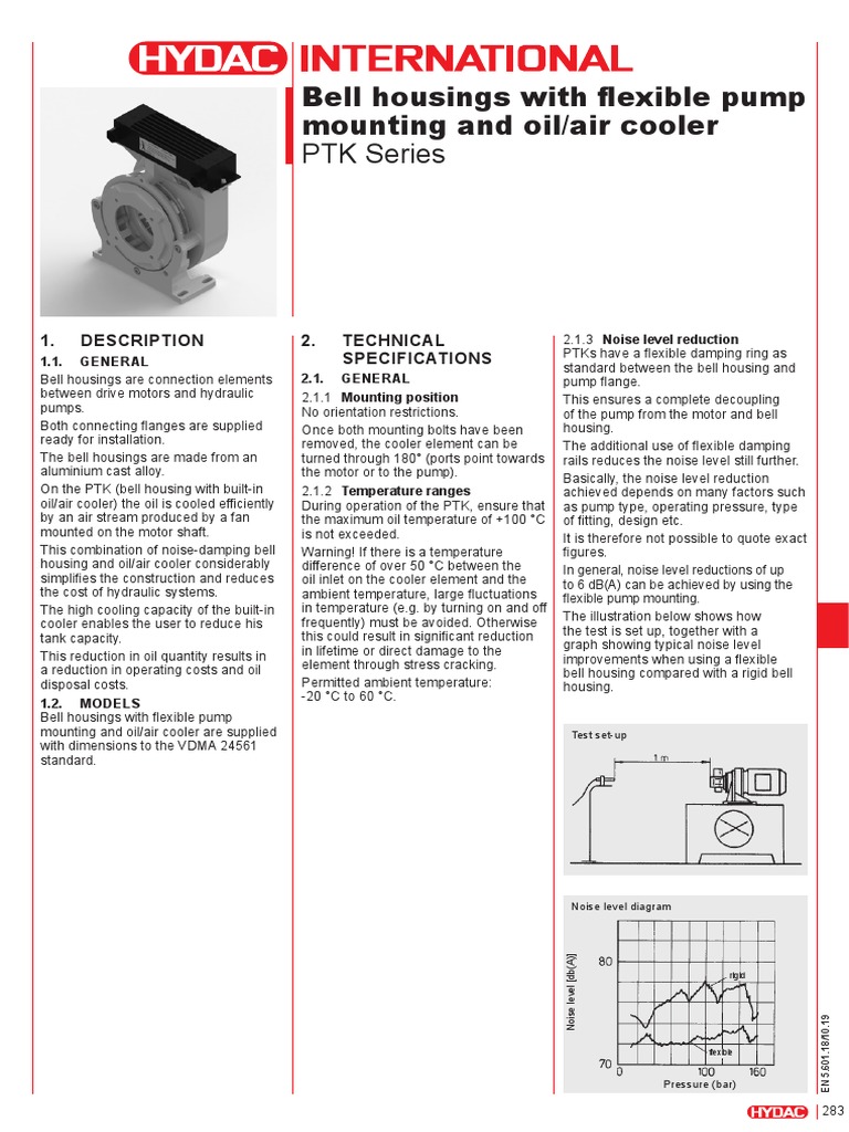 HYDAC PTK Bell Housing PDF Pump Fluid Dynamics