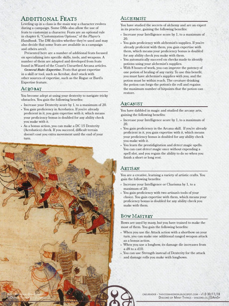 Additional Feats for Character Customization | PDF | Leisure