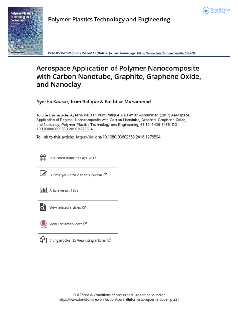 Aerospace Application of Polymer Nanocomposite With Carbon Nanotube ...