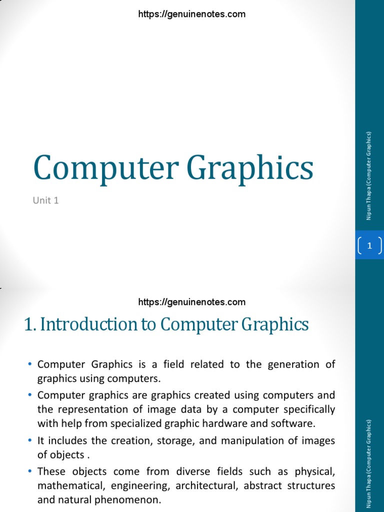 Unit 1 introduction to computer graphics pdf computer aided design