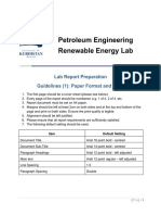 Petroleum Engineering Renewable Energy Lab: Lab Report Preparation Guidelines (1) : Paper Format and Style
