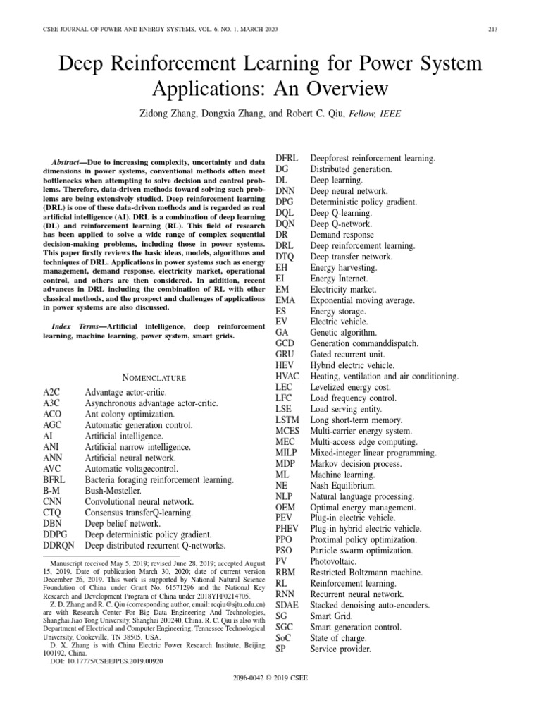 Deep Reinforcement Learning For Power System | PDF | Mathematical ...