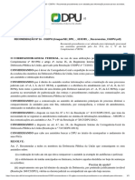 RECOMENDAÇÃO #16 - CGDPU - Recomenda Procedimento A Ser Adotado para Informação Processual Aos Assistidos