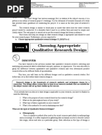 Choosing Appropriate Qualitative Research Design: Target