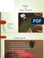 Seminar On Virtual Keyboard: Submitted by:-B.Siva 17691a05d5