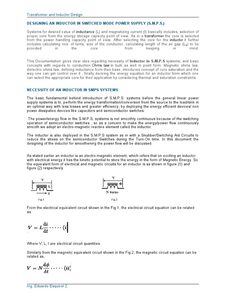 Transformer and Inductor Design PDF Inductance Transformer