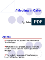 Tosaf Meeting in Cairo Market Penetration Strategies