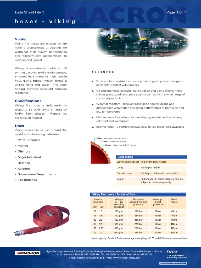 DF01 Viking Hose PDF Natural Rubber Materials