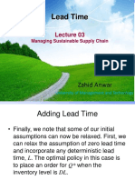 Lead Time: Zahid Anwar