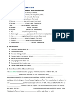 Passive Voice - Exercise: A) Write Down The Passive Form of The Verbs. Use The Tense in Brackets