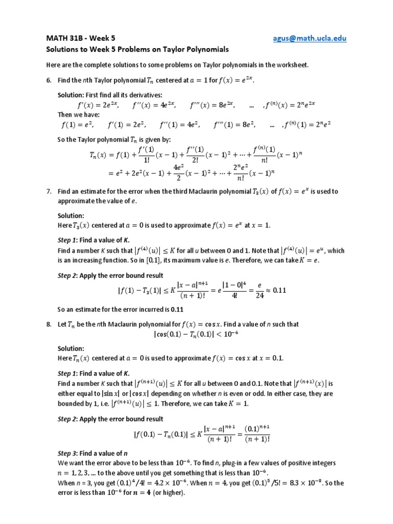 Week 5 Worksheet Solution | PDF | Applied Mathematics | Discrete ...