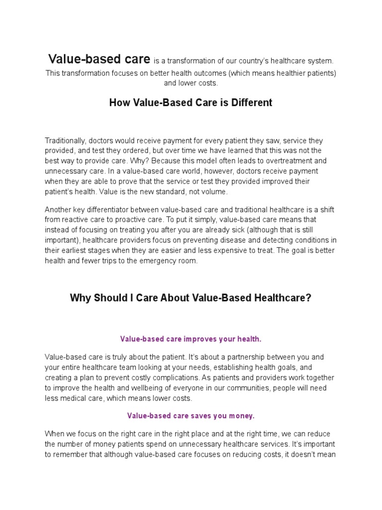 Value-Based Care | PDF