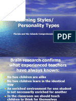 Learning Styles/ Personality Types: Florida and The Islands Comprehensive Center