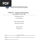 CPE223-Signals and Systems Lab Manual