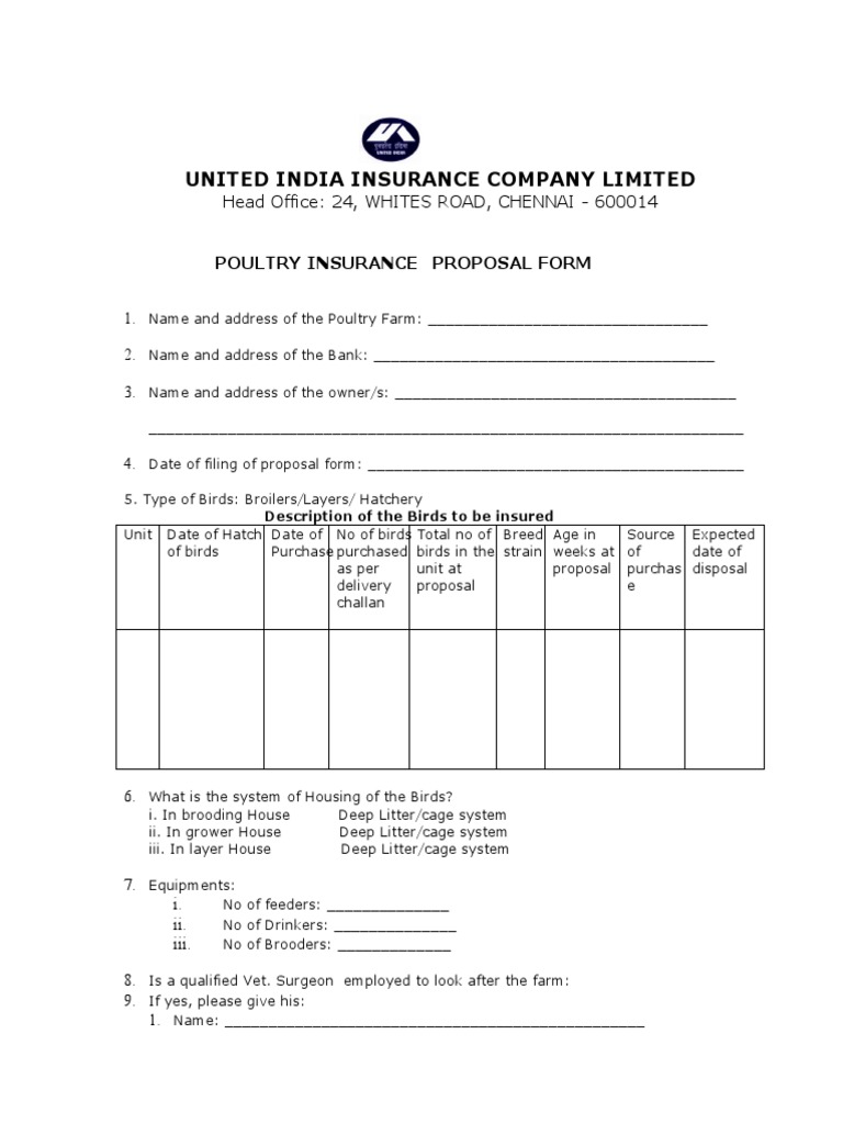 United India Insurance Company Limited Head Office 24, WHITES ROAD